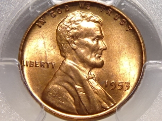 1953 Lincoln Cent MS65 Red PCGS