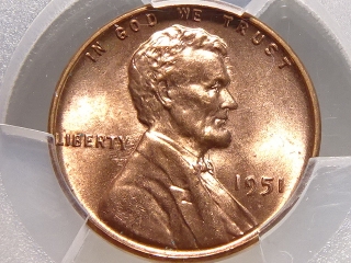 1951 Lincoln Cent MS65 Red PCGS