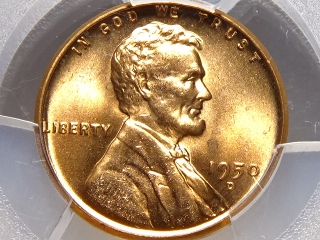 1950-D Lincoln Cent MS65 Red PCGS